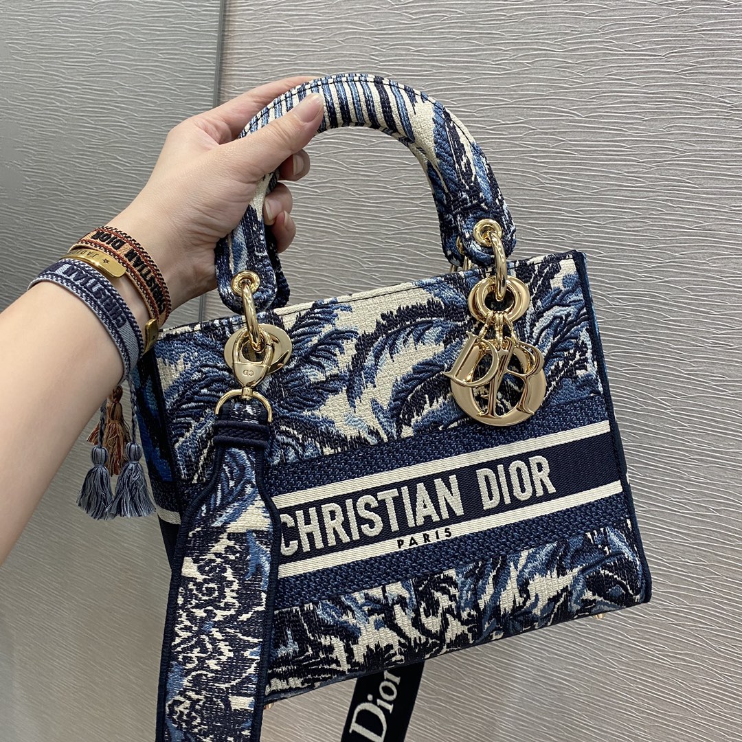 Christian Dior Medium Lady D-Lite Bag Red For Women 9.5in/24cm CD M0565OROC