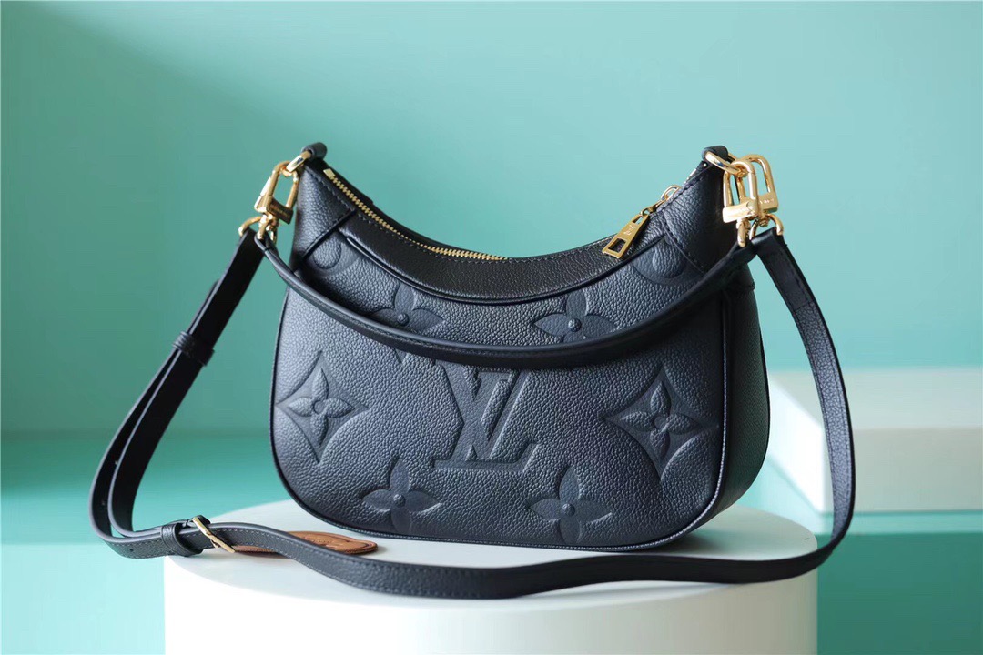 Louis Vuitton Bagatelle Monogram Empreinte Black For Women, Women’s Handbags, Shoulder And Crossbody Bags 22cm/8.7in LV M46002