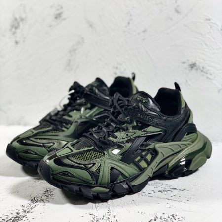 Balenciaga Track.2 Clear Sole Trainers Black/Green For Women
