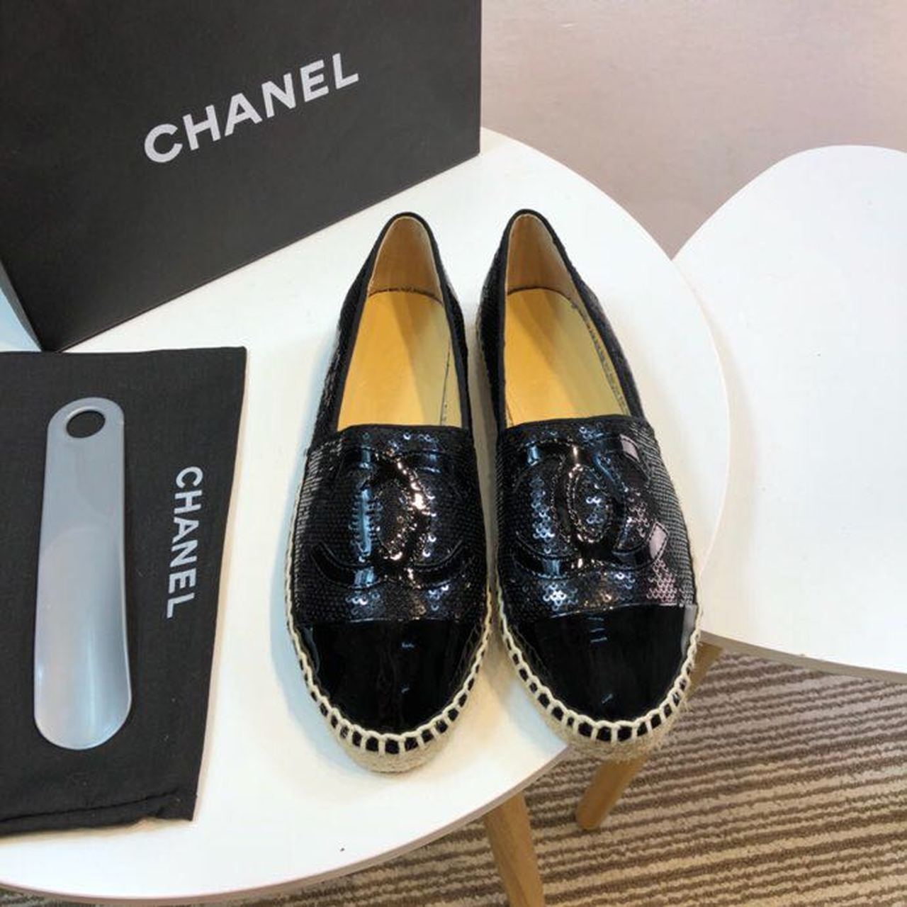 Chanel Espadrilles Black For Women, Women’s Shoes G29762