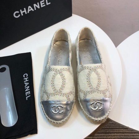 Chanel Espadrilles White/Silver For Women, Women’s Shoes G29762