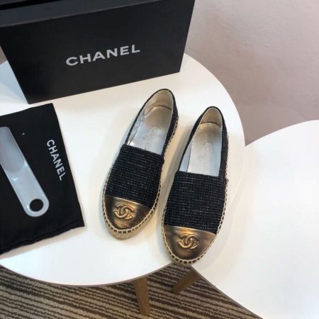 Chanel Espadrilles Black/Gold For Women, Women’s Shoes G29762