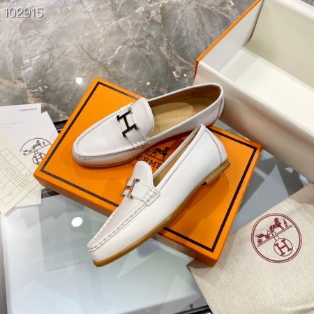 Hermes Loafer White For Women, Women’s Shoes