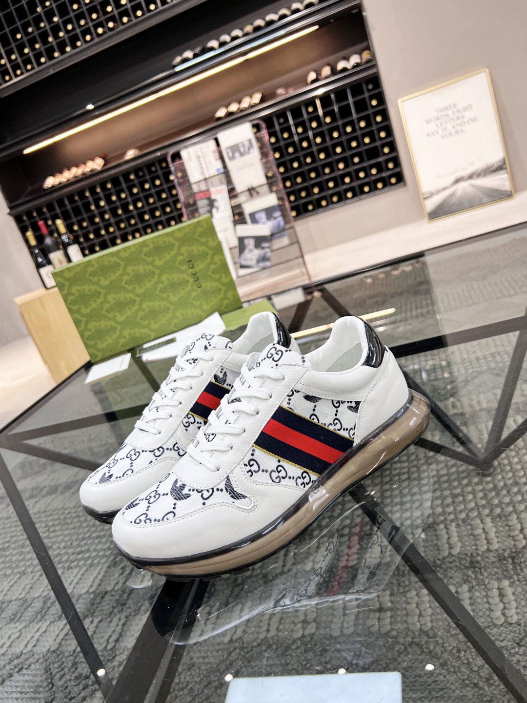 Gucci x Adidas Men’s Gucci Sneakers With Web White For Men