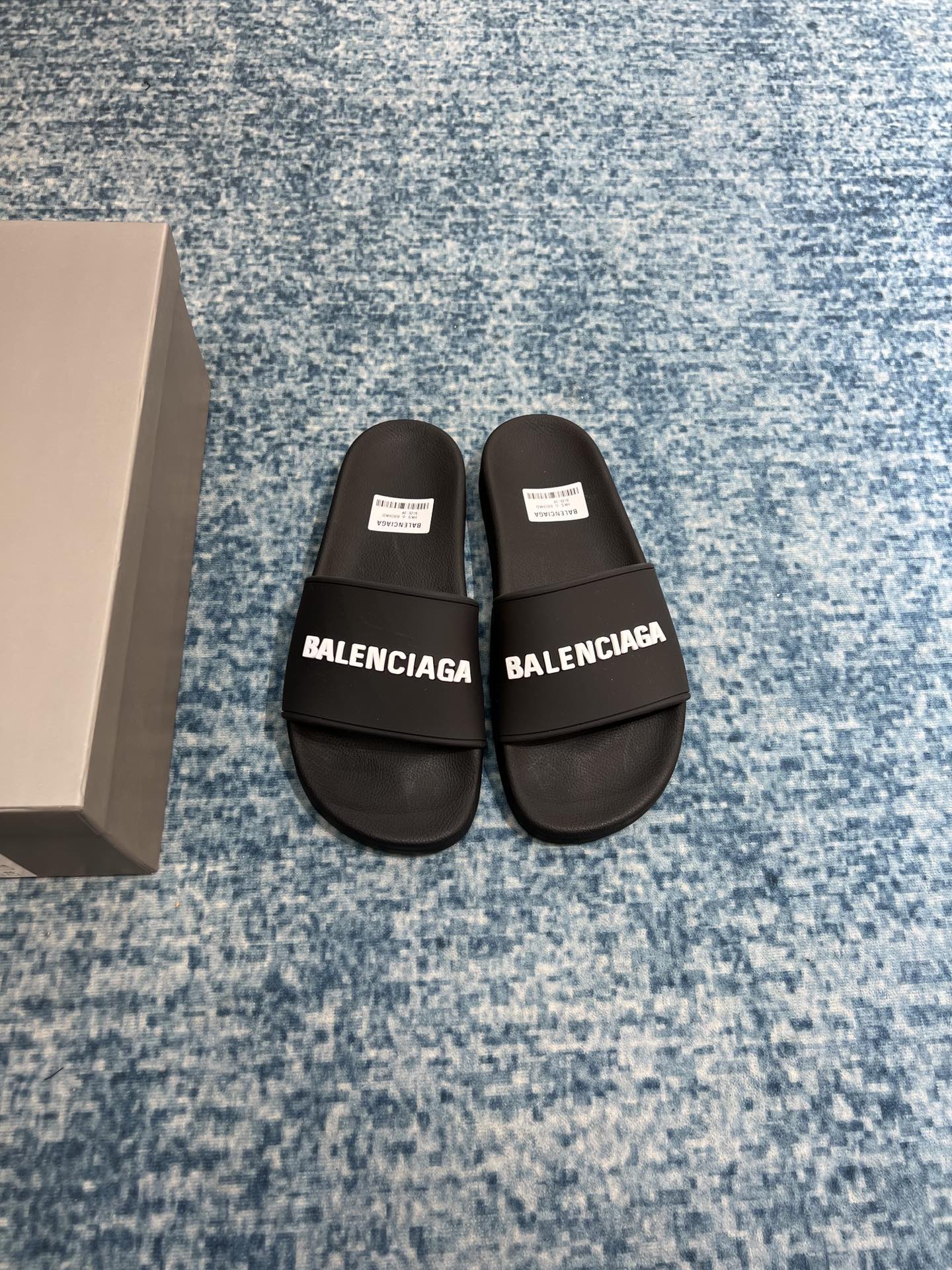 Balenciaga Pool Slide Sandal Black For Women