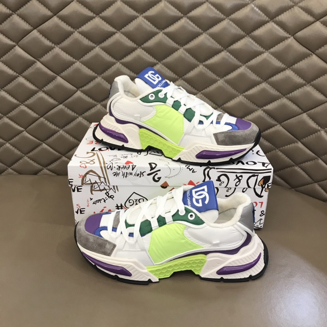 Dolce & Gabbana Mixed-Material Airmaster Sneakers Multicolor For Men DG Shoes