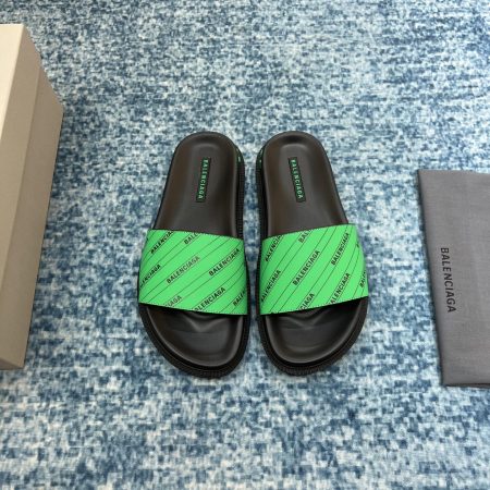 Balenciaga Slide Sandal Black/Green For Women