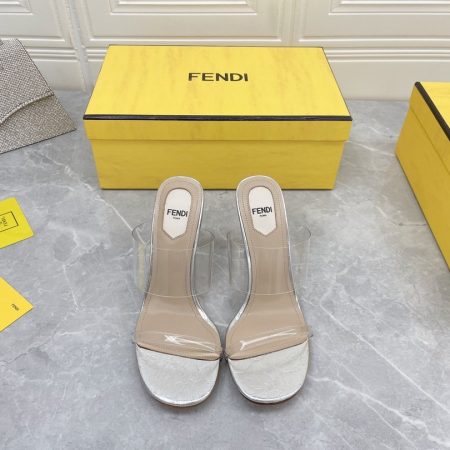 Fendi First White Transparent High-Heeled Sandals For Women