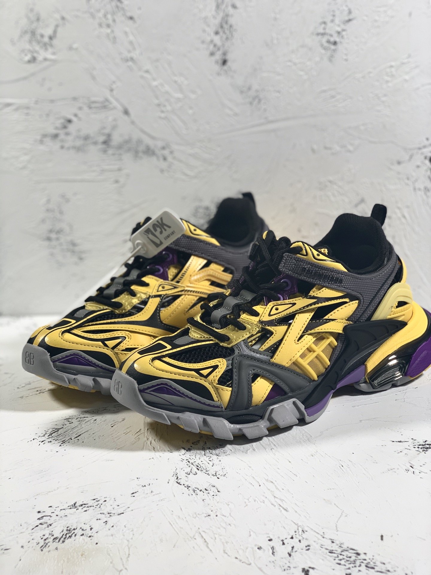 Balenciaga Track.2 Clear Sole Trainers Black/Yellow For Women