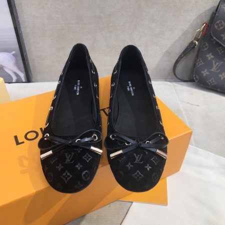 Louis Vuitton Gloria Flat Loafer Patent Monogram Material Black For Women LV