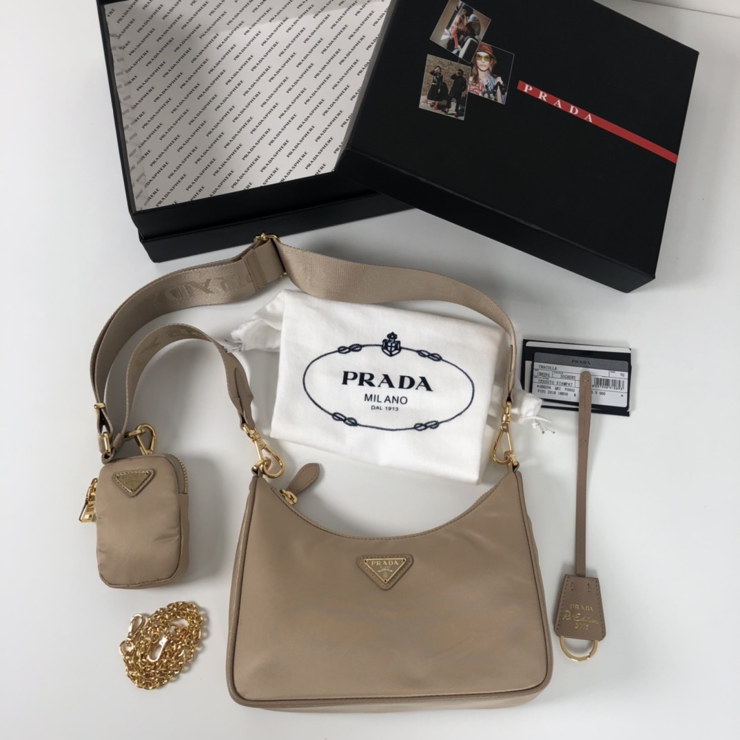 Prada Re-Edition 2005 Saffiano Bag Beige For Women, Women’s Bags 8.6in/22cm 1BH204_NZV_F0MUH_V_V2M
