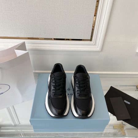 Prada Prax 01 Re-Nylon Gabardine Sneakers Black For Women 1.8in/45mm Prada 1E499M_1YFL_F0002_F_045