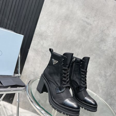 Prada Tronchetti Lace-Up Boot Black For Women Prada 187408001612380