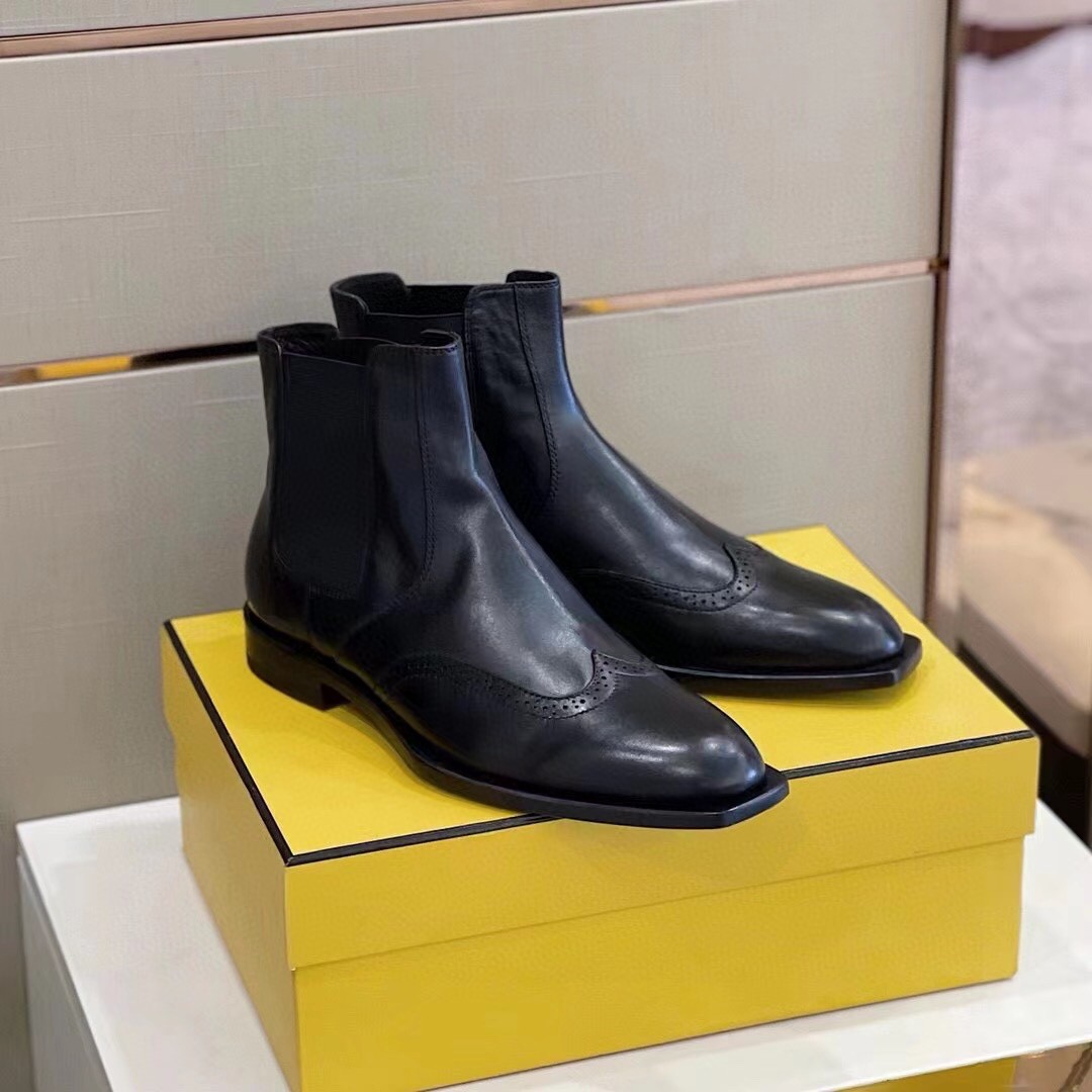 Fendi Force Ankle Boots Matte Black For Men