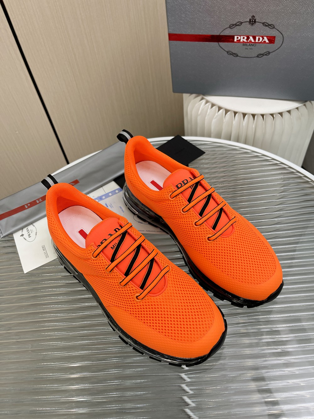 Prada Sneakers Orange For Men Prada