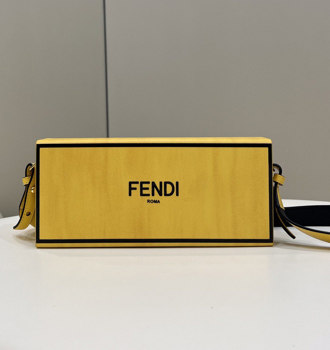 Fendi Horizontal Box Yellow Bag For Woman 10.5cm/4in 7VA520ADP6F1CIA