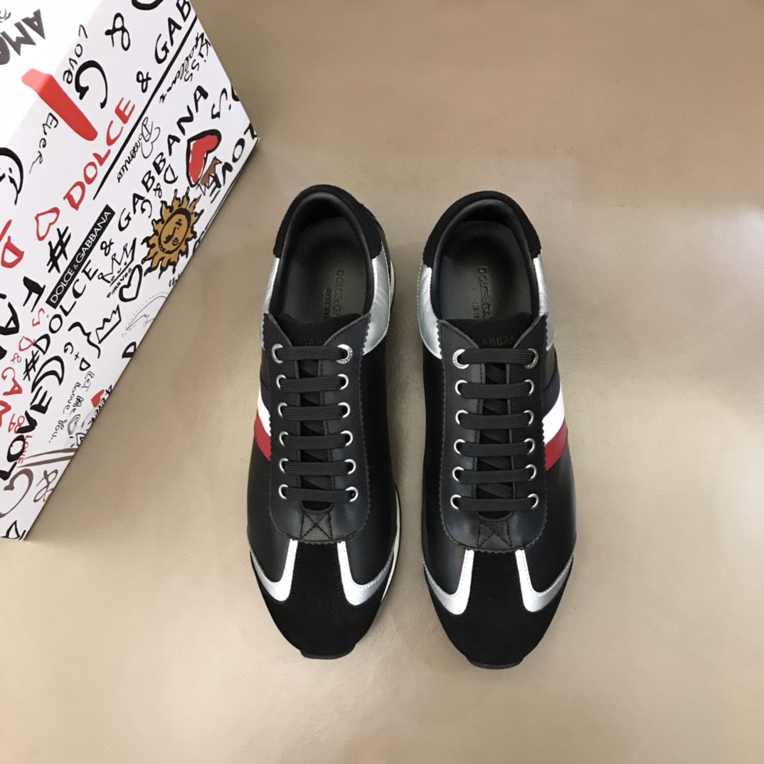Dolce & Gabbana Sneakers In Nappa Black For Men DG Shoes