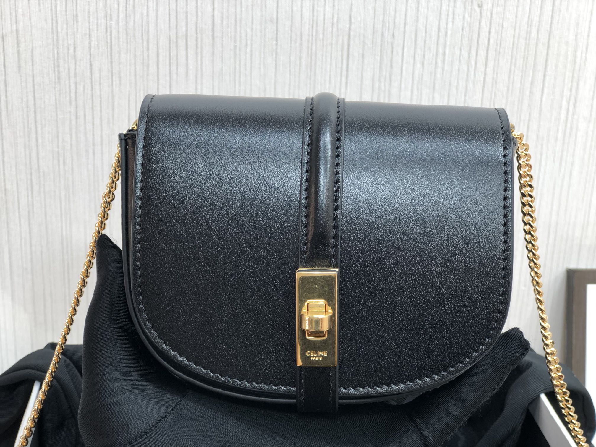 Celine Small Chain Pouch Black For Women 5.5in/14cm