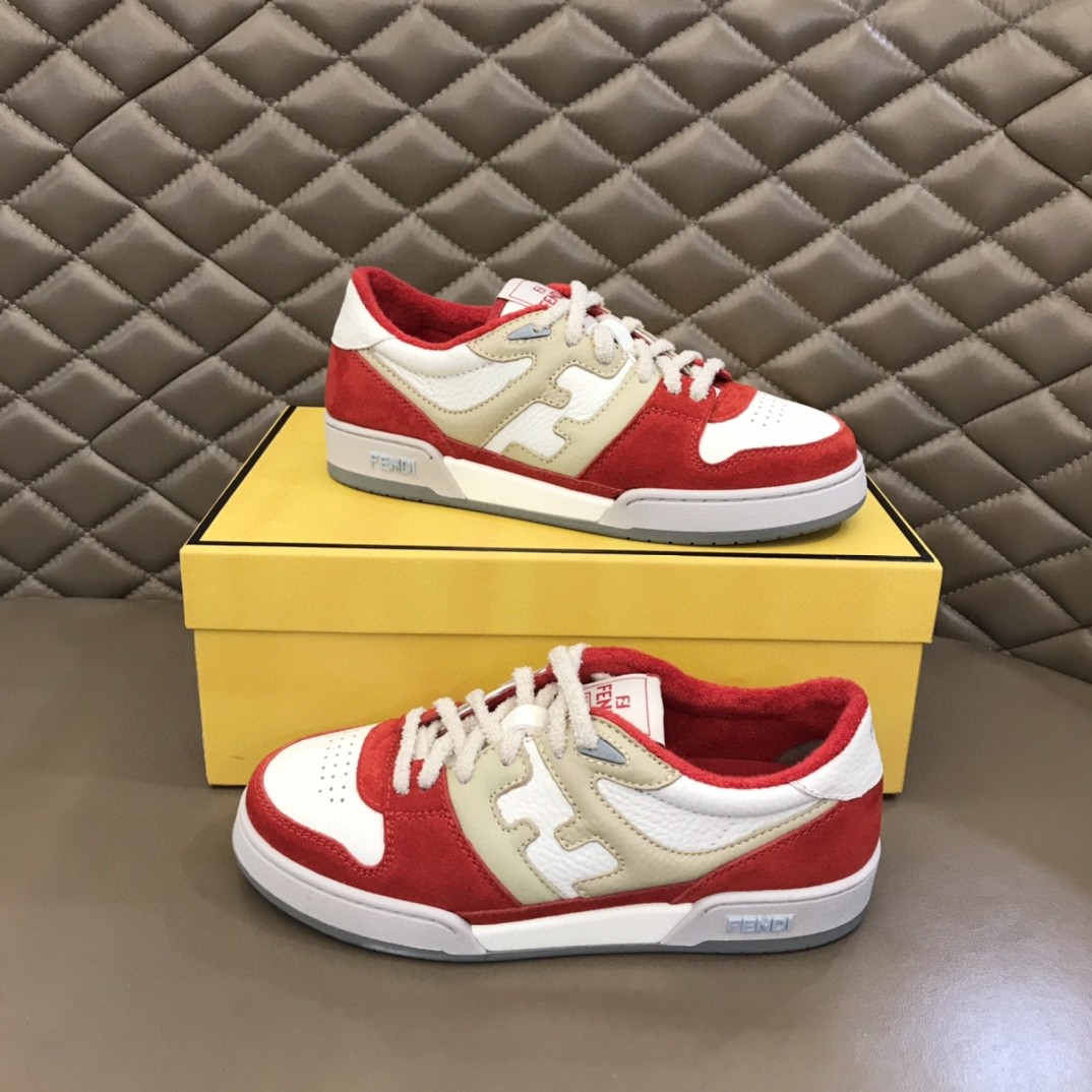 Fendi Match Low Tops Sneakers Red For Men 7E1493AI1NF1H1D