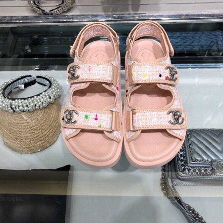 Chanel Flat Rubber Sandals Pink For Women, Women’s Shoes G35927