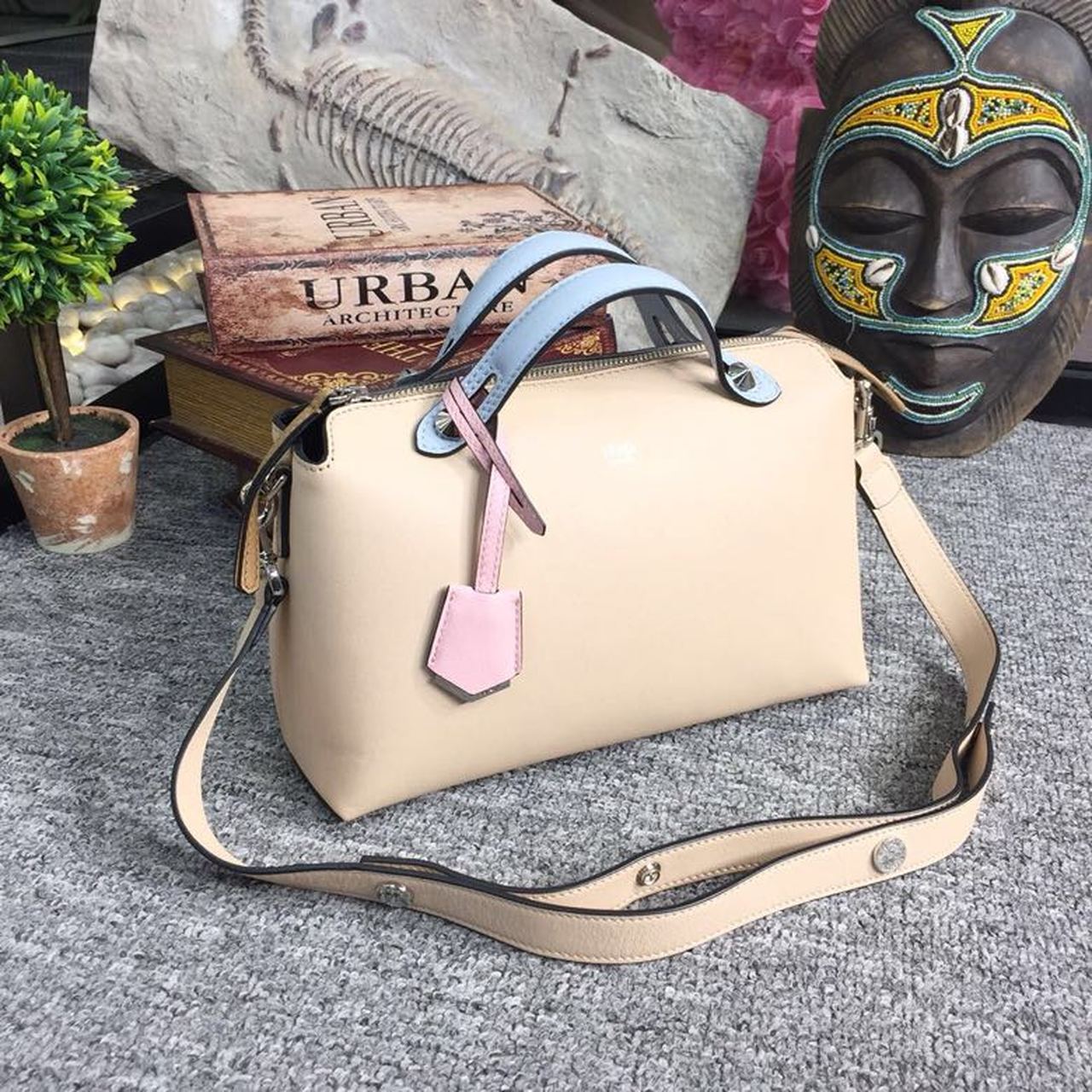 Fendi By The Way Medium Bag Beige For Women, Women’s Handbags, Shoulder And Crossbody Bags 10.6in/27cm FF 8BL1461