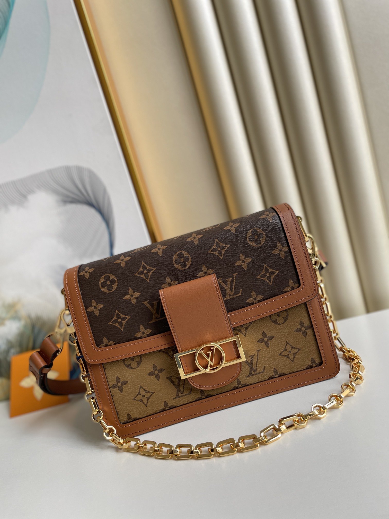 Louis Vuitton Dauphine MM Monogram And Monogram Reverse Canvas By Nicolas Ghesquière For The Cruise Collection, Women’s Handbags, Shoulder Bags 25cm LV M45958