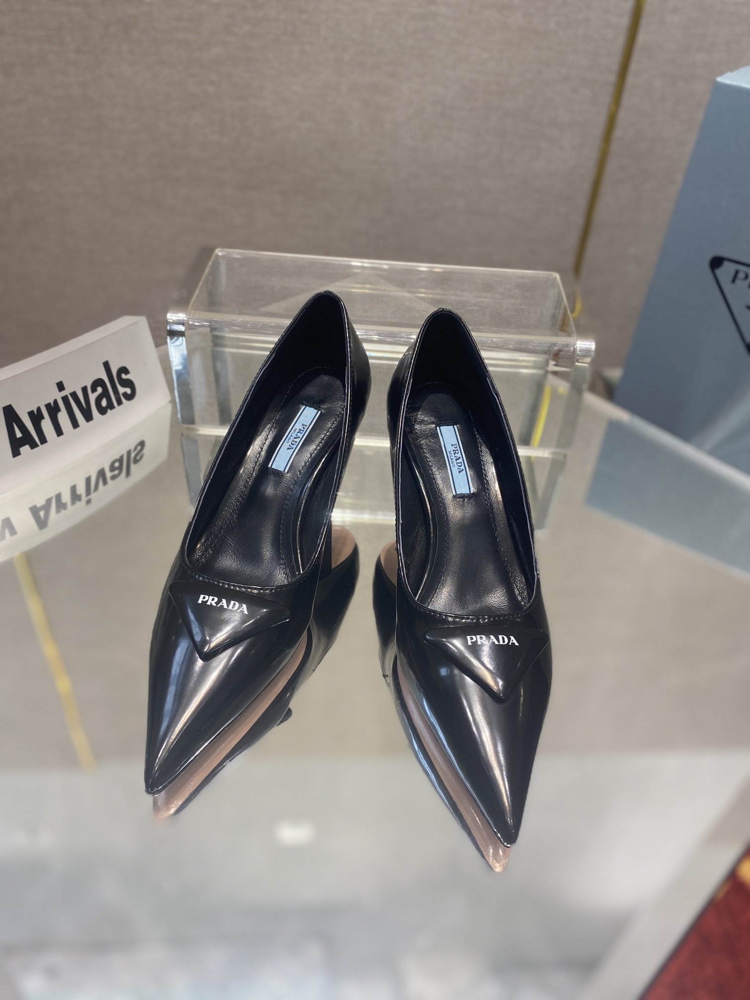 Prada Brushed Pumps Black For Women 2.6in/65mm Prada