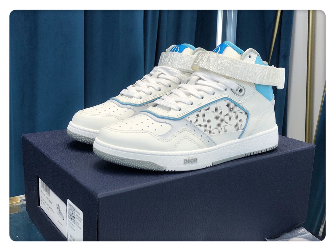 Christian Dior B27 High-Top Sneaker White/Blue For Men CD