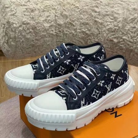 Louis Vuitton Squad Sneaker Monogram Denim Black For Women LV