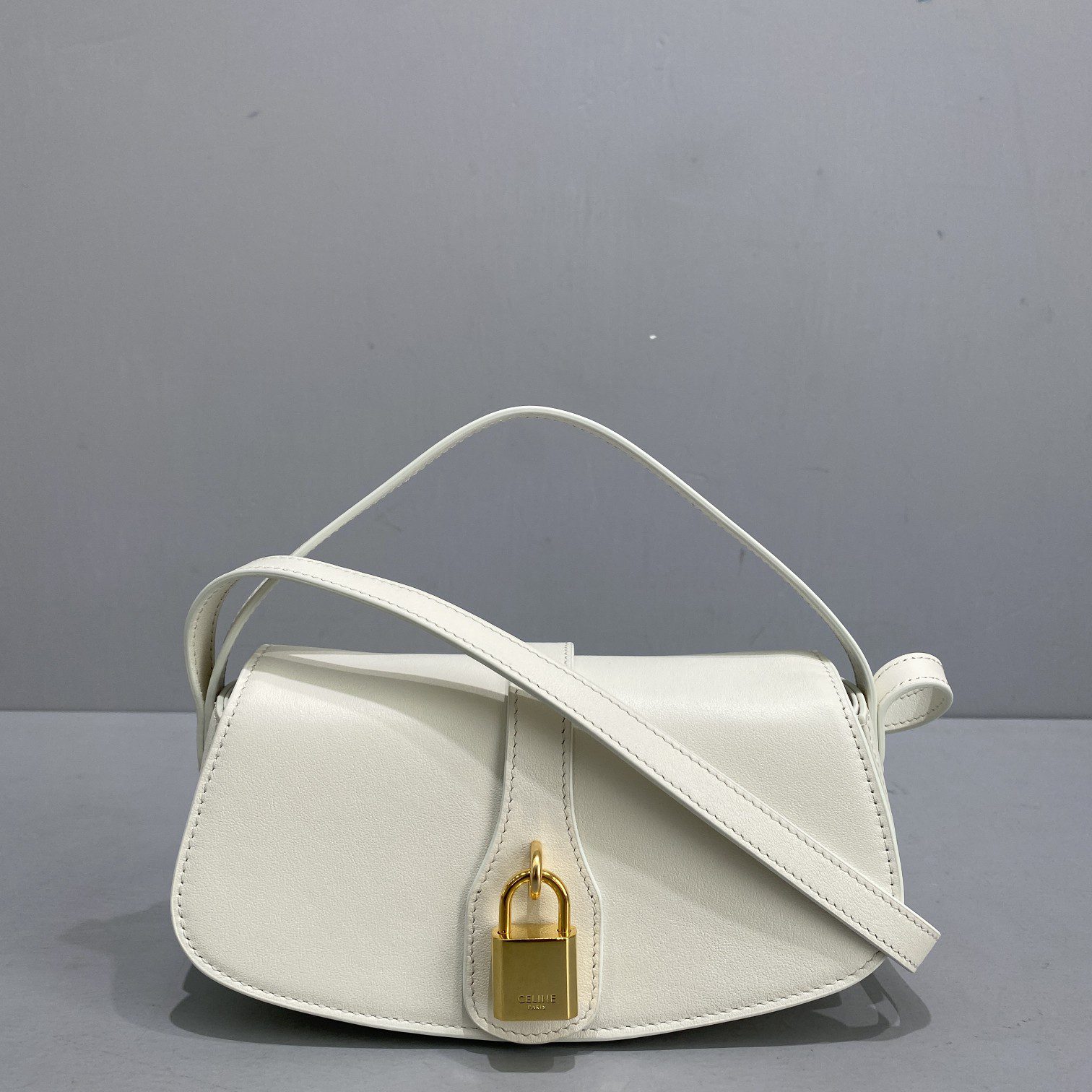 Celine Clutch On Strap White For Women 7in/18cm 10I593DQ1.01OP