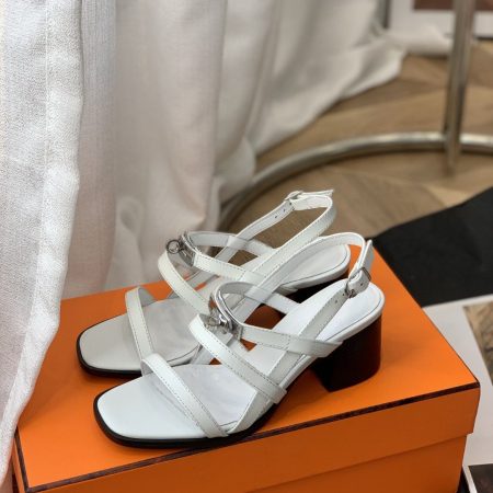 Hermes Eve 60 Sandal White For Women, Women’s Shoes H221078Z 90360