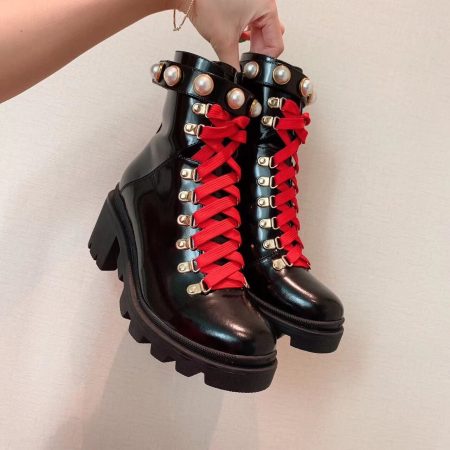 Gucci Ankle Boot With Sylvie Black For Women GG