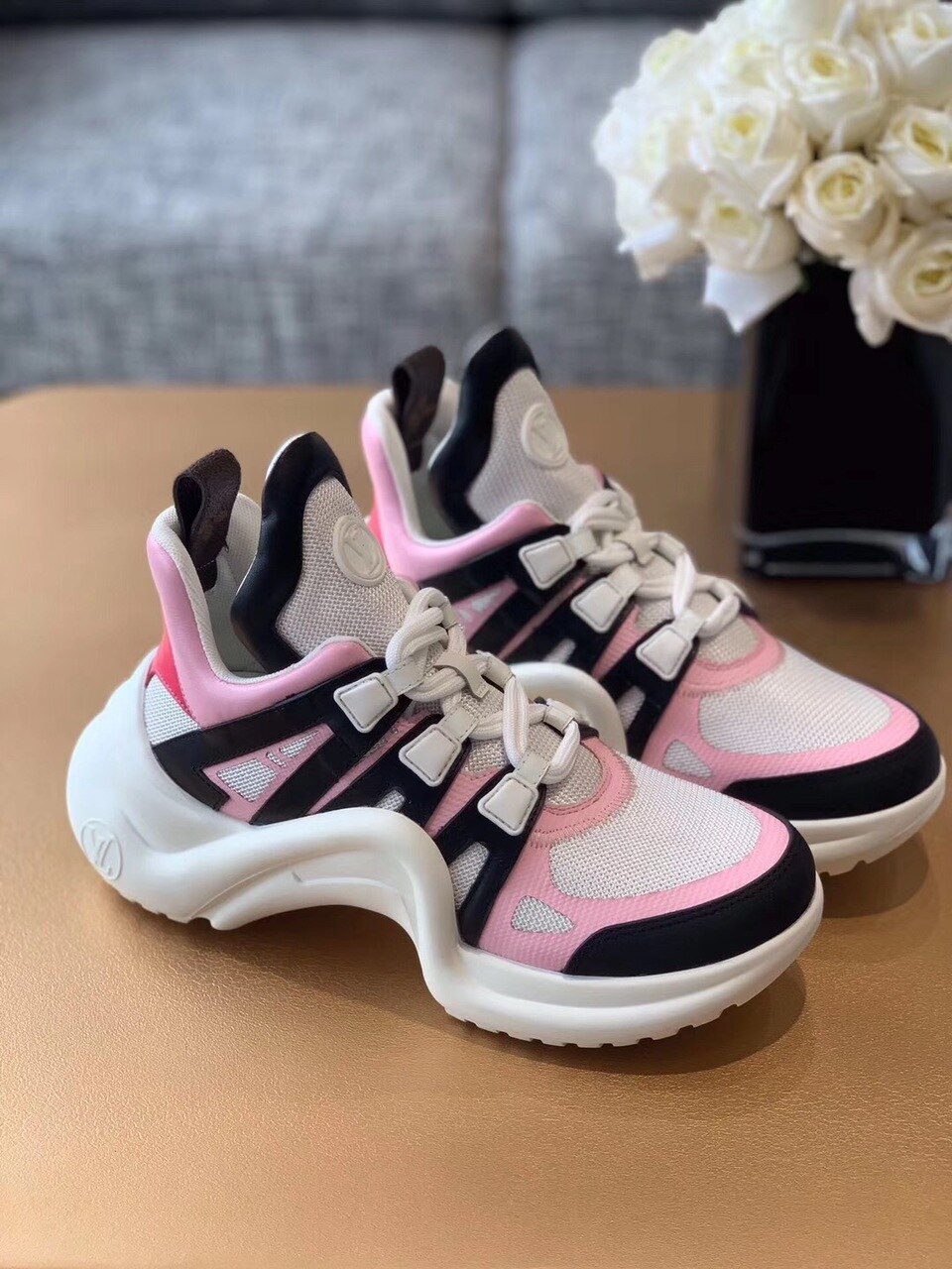 Louis Vuitton LV Archlight Sneaker Monogram Material Black/Pink For Women LV