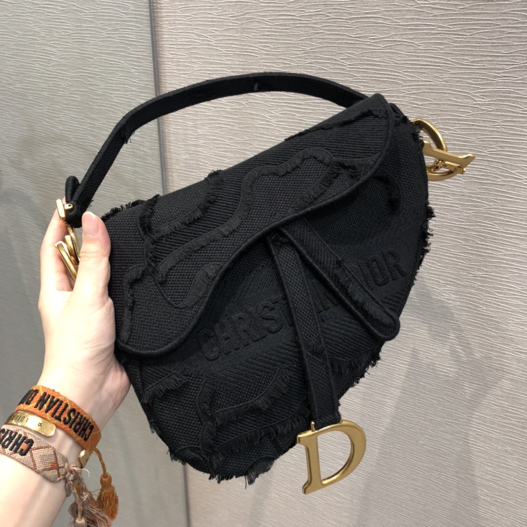 Christian Dior Saddle Bag Black For Women 10in/26cm CD
