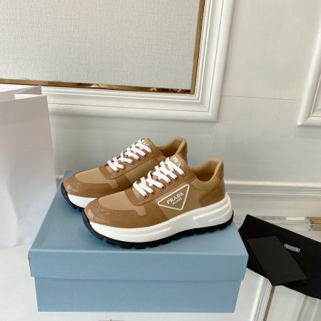 Prada Prax 01 Re-Nylon Gabardine Sneakers Brown For Women 1.8in/45mm Prada 