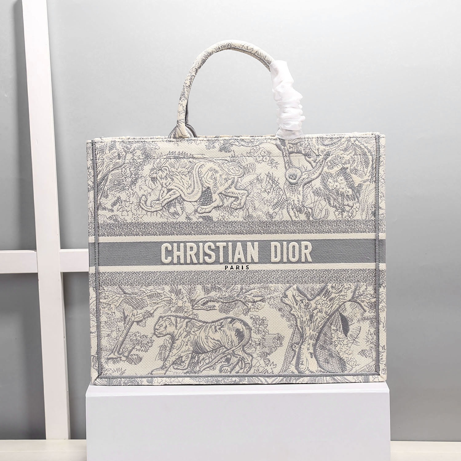 Christian Dior Medium Dior Book Tote Bag By Maria Grazia Chiuri Grey For Women 14in/36cm CD M1296ZTDT_M932