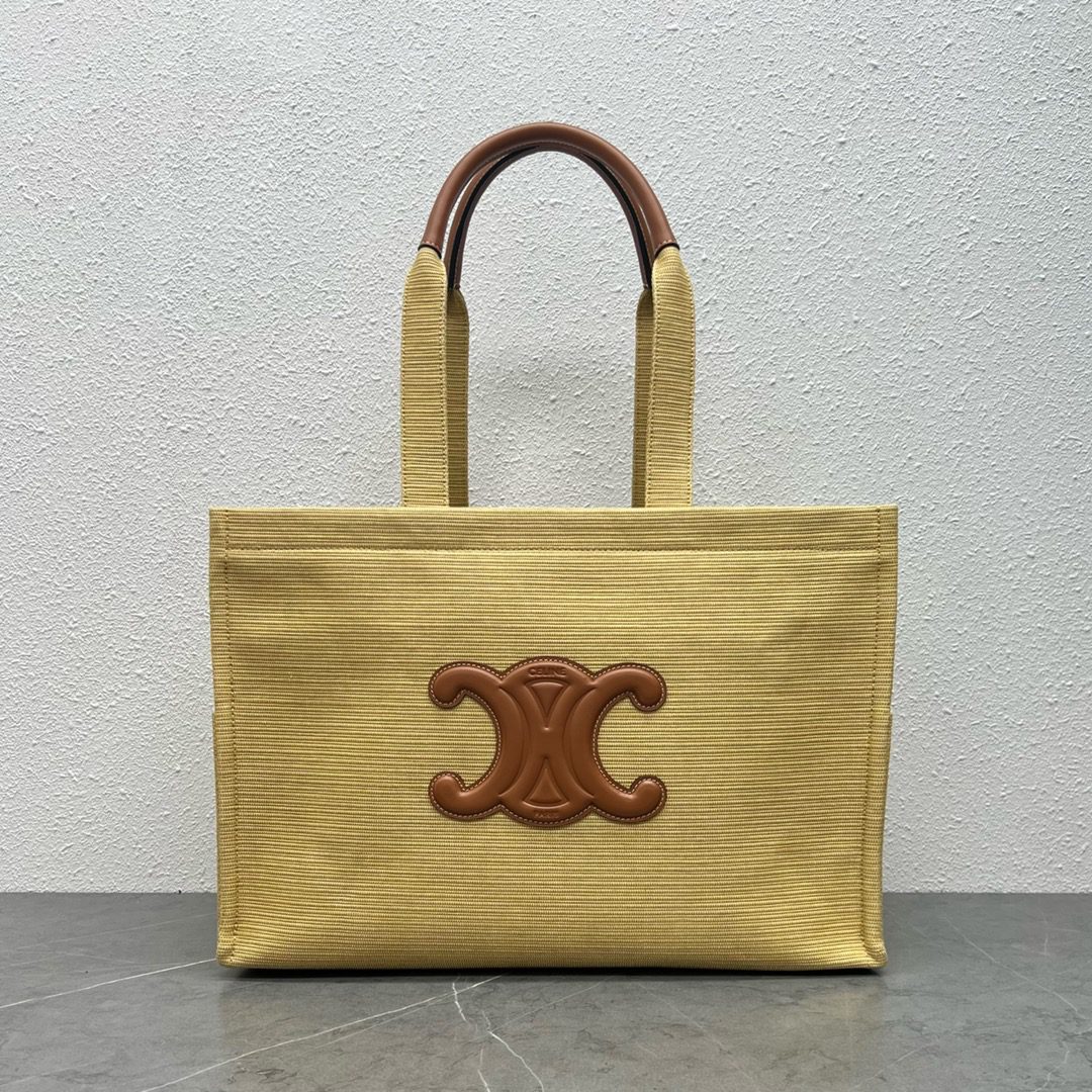 Celine Large Cabas Thais In Textile Natural / Tan For Women 16in/41cm 196762DST.02NT