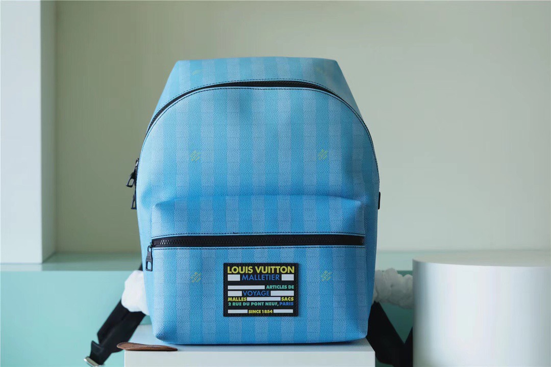 Louis Vuitton Discovery Backpack Damier Stripes Canvas Gradient Blue For Men, Men’s Bags 40cm LV M59913