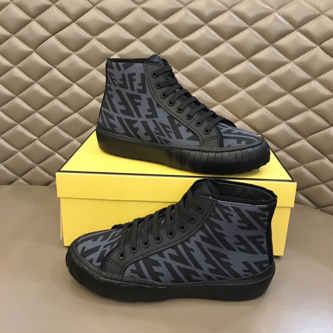 Fendi Force High Tops Sneakers Dark Blue For Men 7E1424
