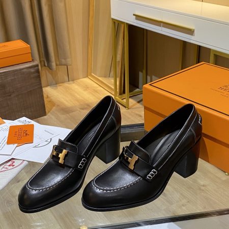 Hermes Dauphine 70 Loafer Black For Women, Women’s Shoes H212091Z