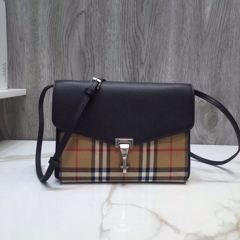 Burberry Small Vintage Check And Crossbody Bag Black For Women, Women’s Bags 9in/24cm