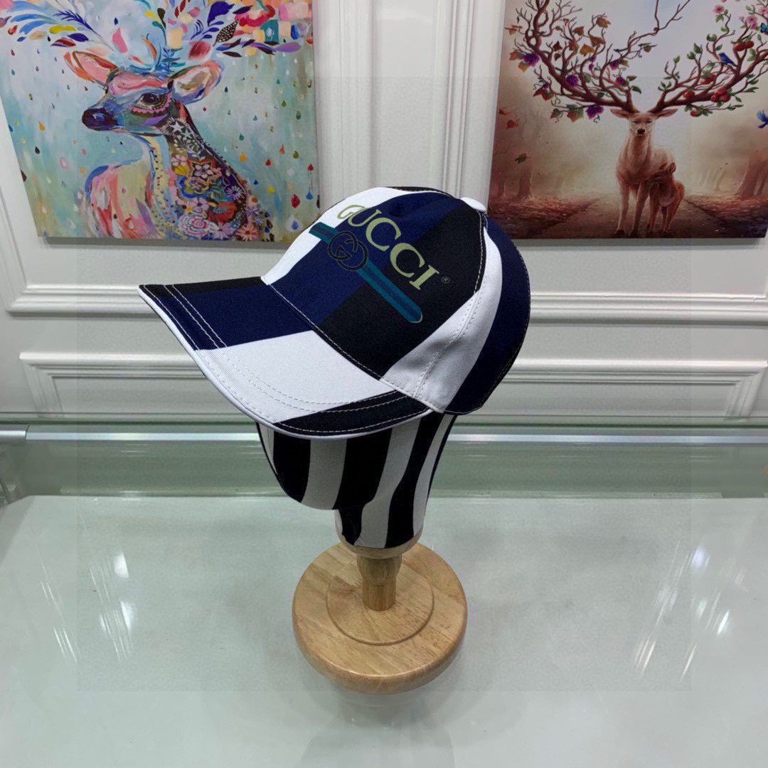Gucci Canvas Baseball Hat White/Blue Gucci Hat