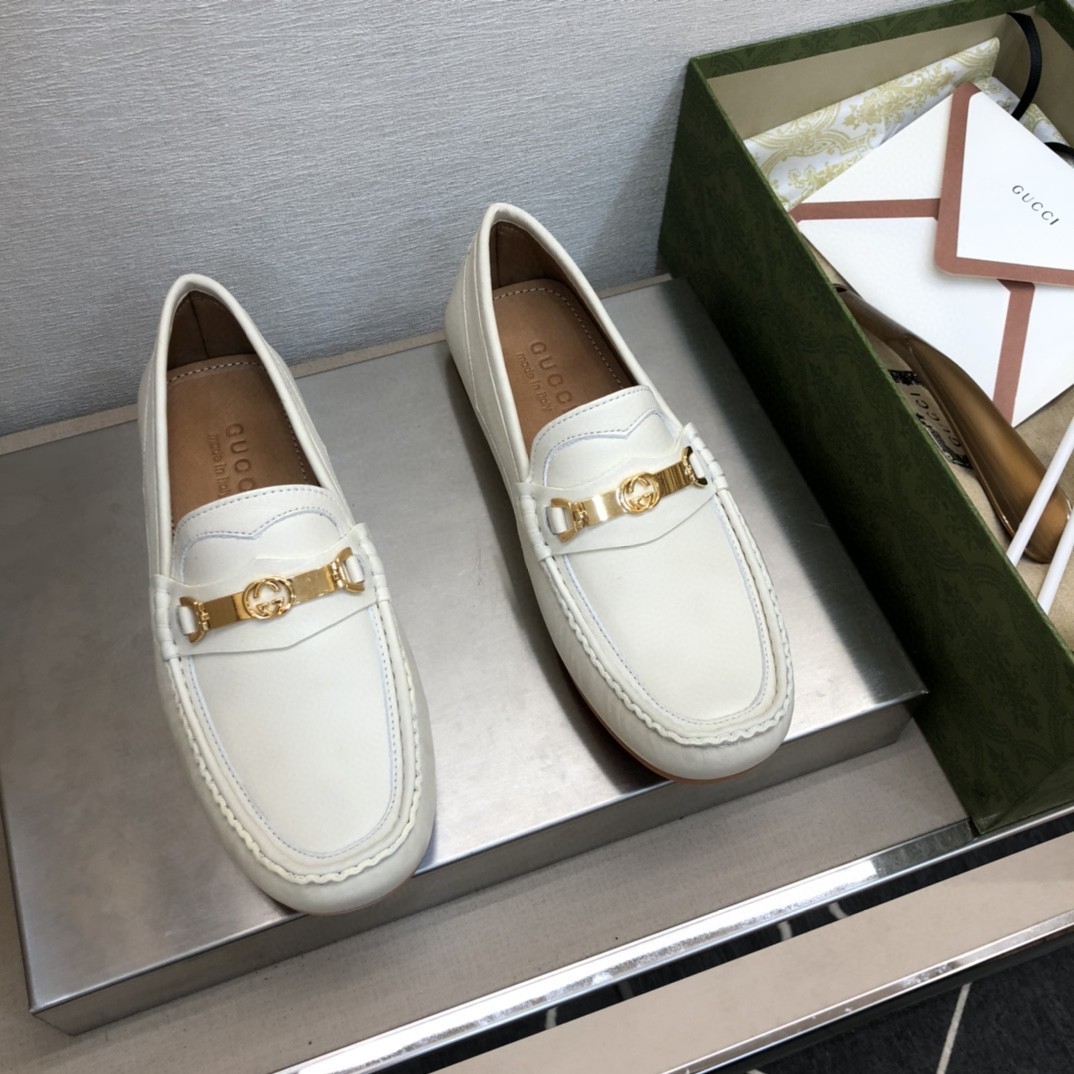 Gucci Men’s Loafer With Interlocking G Horsebit White For Men ‎655519-1XO00-9022