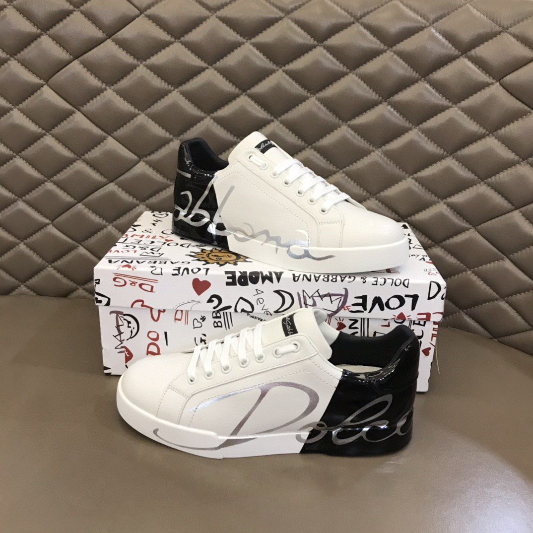Dolce & Gabbana Portofino Sneakers White/Black For Men DG Shoes