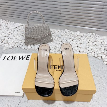 Fendi First Black Transparent High-Heeled Sandals For Women