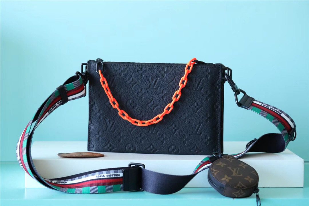 Louis Vuitton In the Loop Monogram Canvas and Black Taurillon Monogram For Men, Men’s Bags, Shoulder And Crossbody Bags 9.8in/25cm LV 