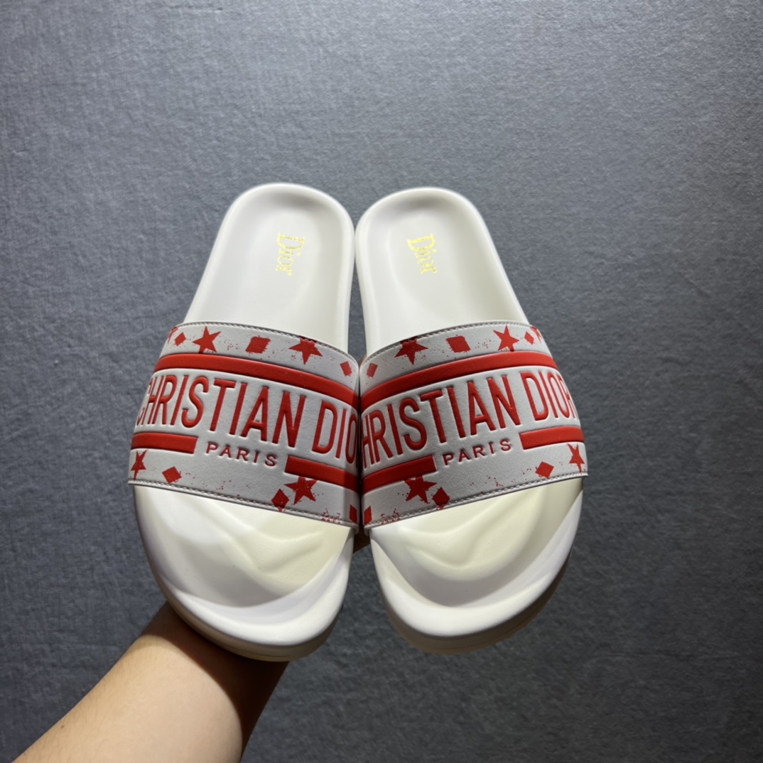 Christian Dior Dway Slide White/Red For Men CD