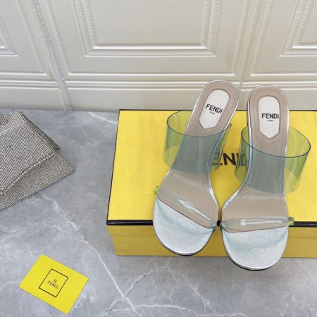 Fendi First Blue Transparent High-Heeled Sandals For Women