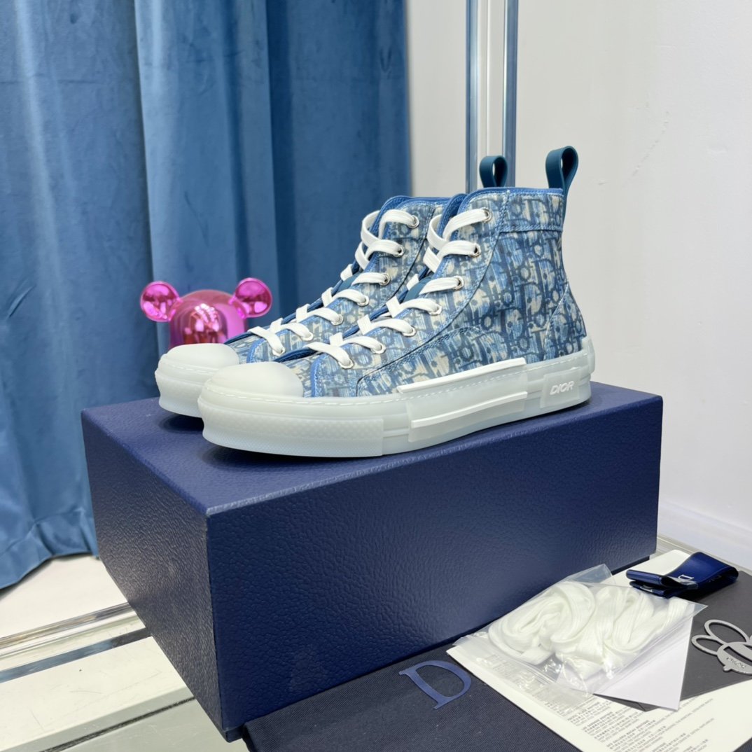 Christian Dior B23 High-Top Sneaker Blue For Men CD