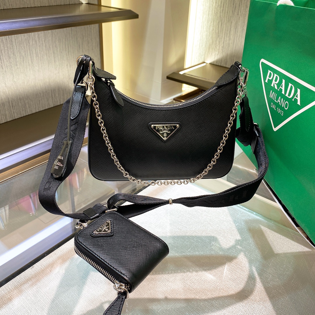 Prada Re-Edition 2005 Re-Nylon Mini Bag Black For Women, Women’s Bags 8.6in/22cm 1NE204_R064_F0002
